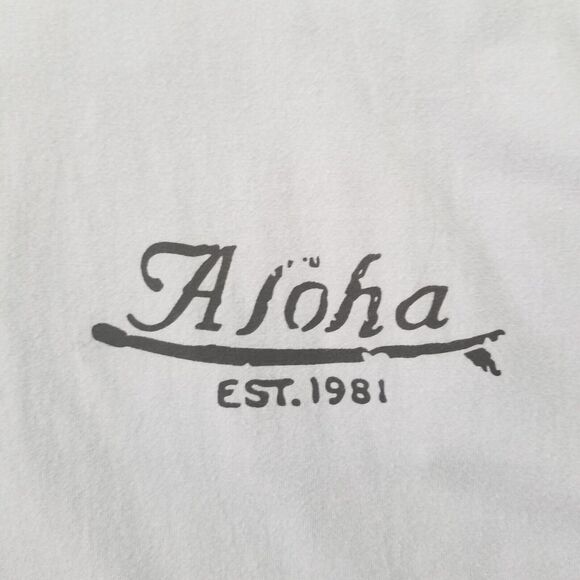 Honolulu Hawaii Aloha Embroidered Basic Concepts Mens Blue Tshirt Size XL Surf - Picture 4 of 10